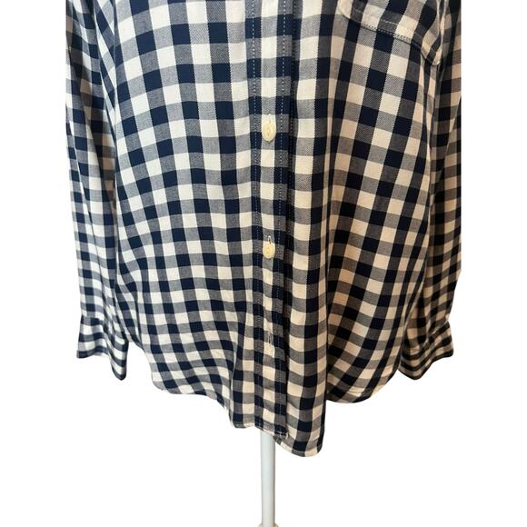 LEVIS WOMENS GINGHAM BLUE AND WHITE LONG SLEEVE BUTTON DOWN BLOUSE TOP SHIRT SM - Picture 5 of 11